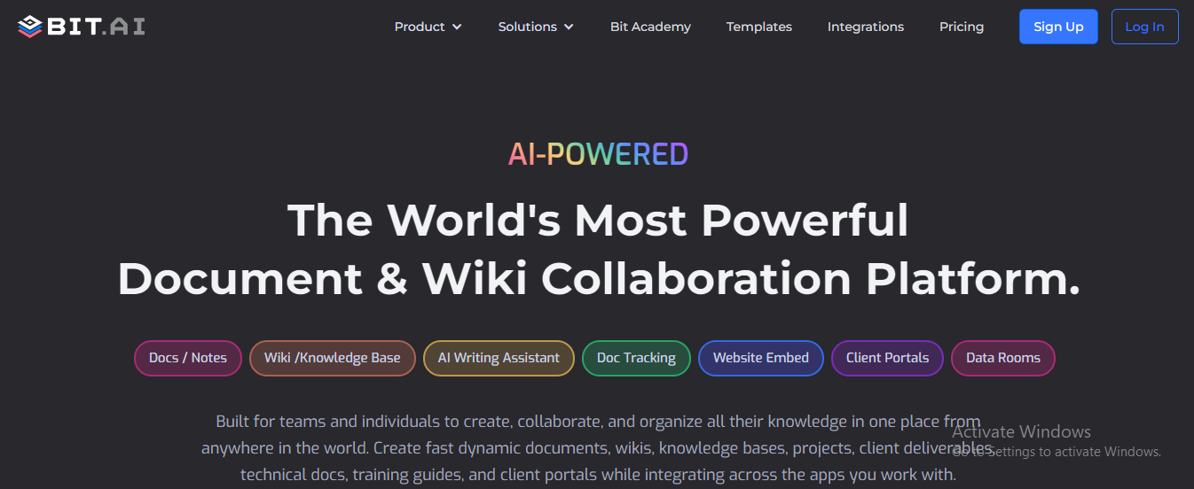 Bit.ai: Document & Wiki Collaboration Platform