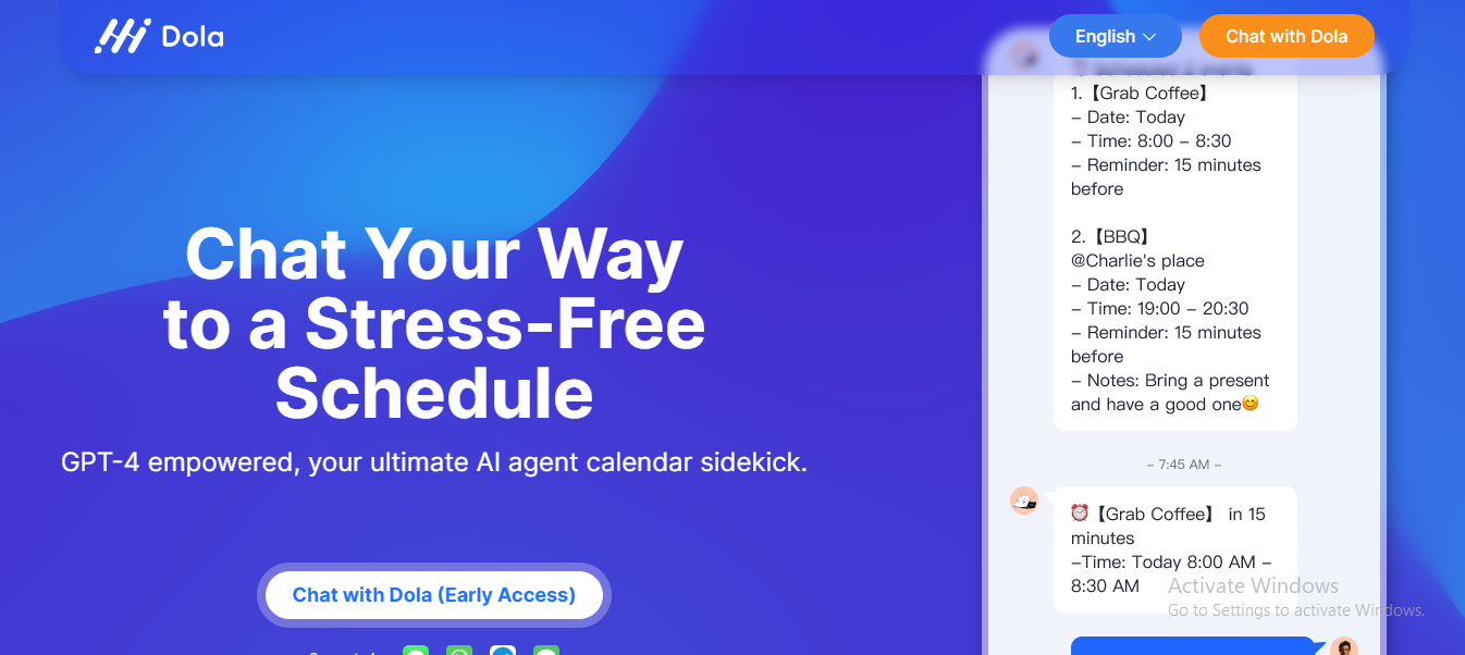 Dola: AI Powered Scheduling Assistant