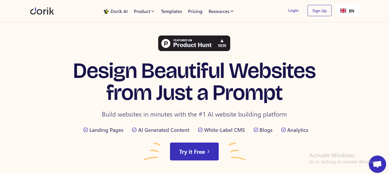 Dorik: Design Beautiful Websites with AI