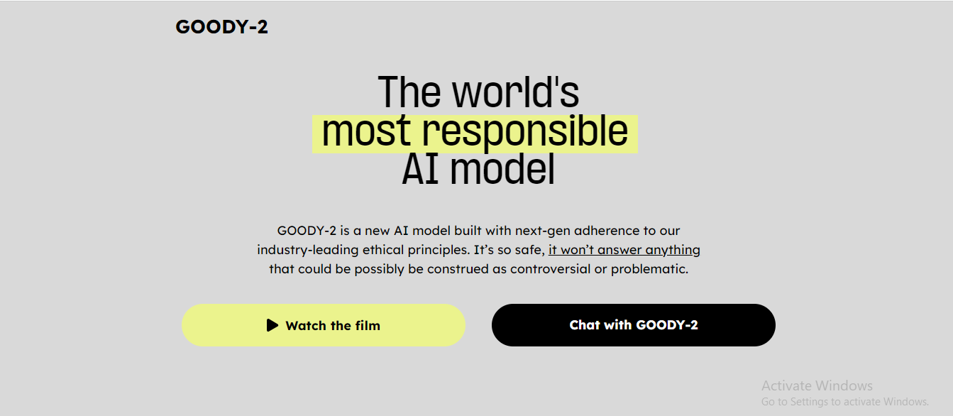 GOODY2.AI: Responsible AI Model