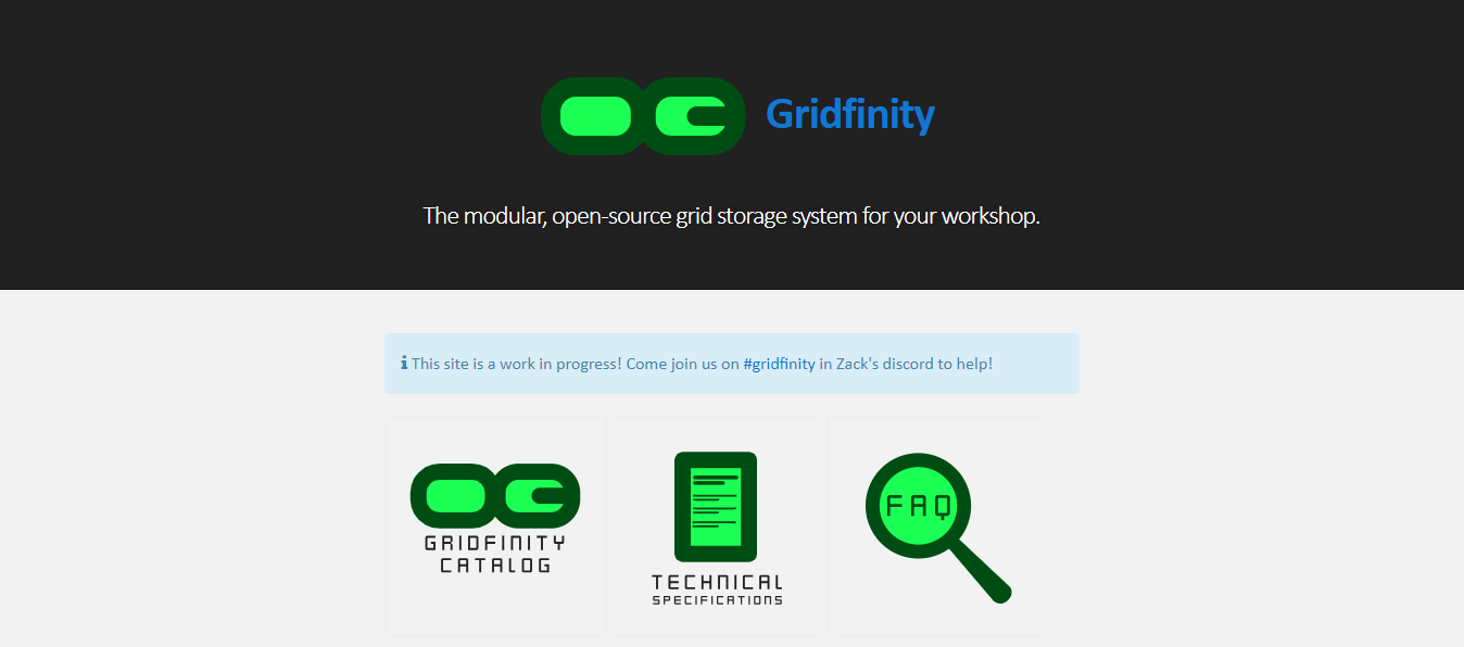 Gridfinity: Open-source grid storage solution