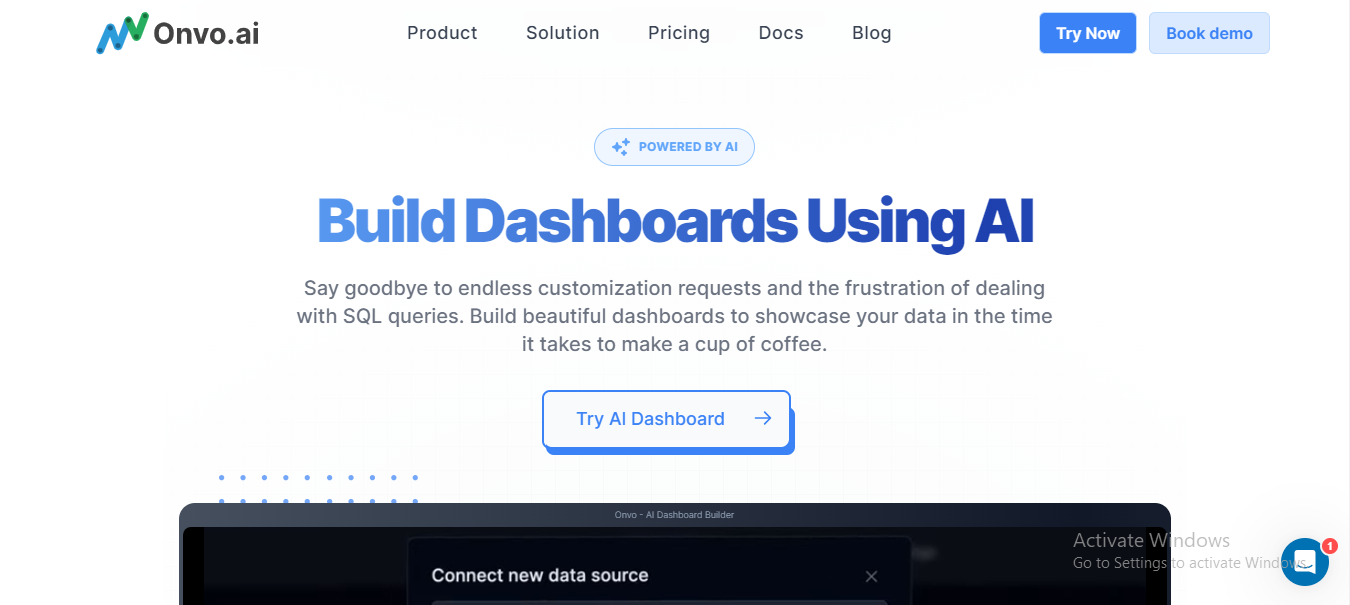 Onvo AI: Create Custom Dashboards