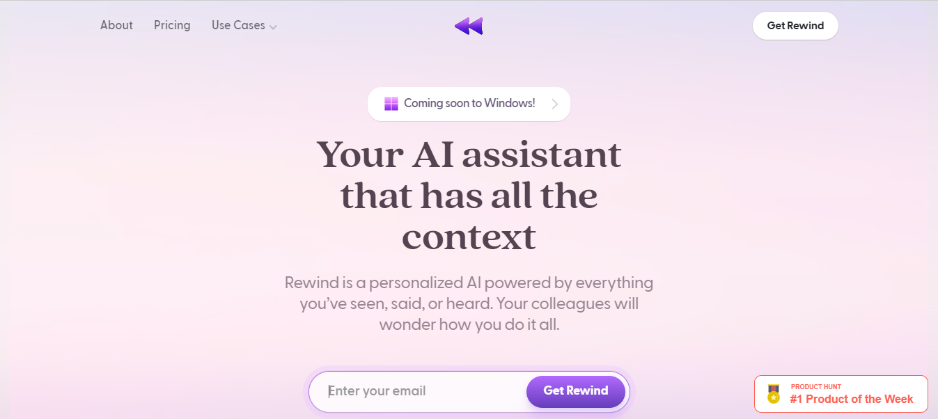 Rewind AI: AI Assistant for All Context