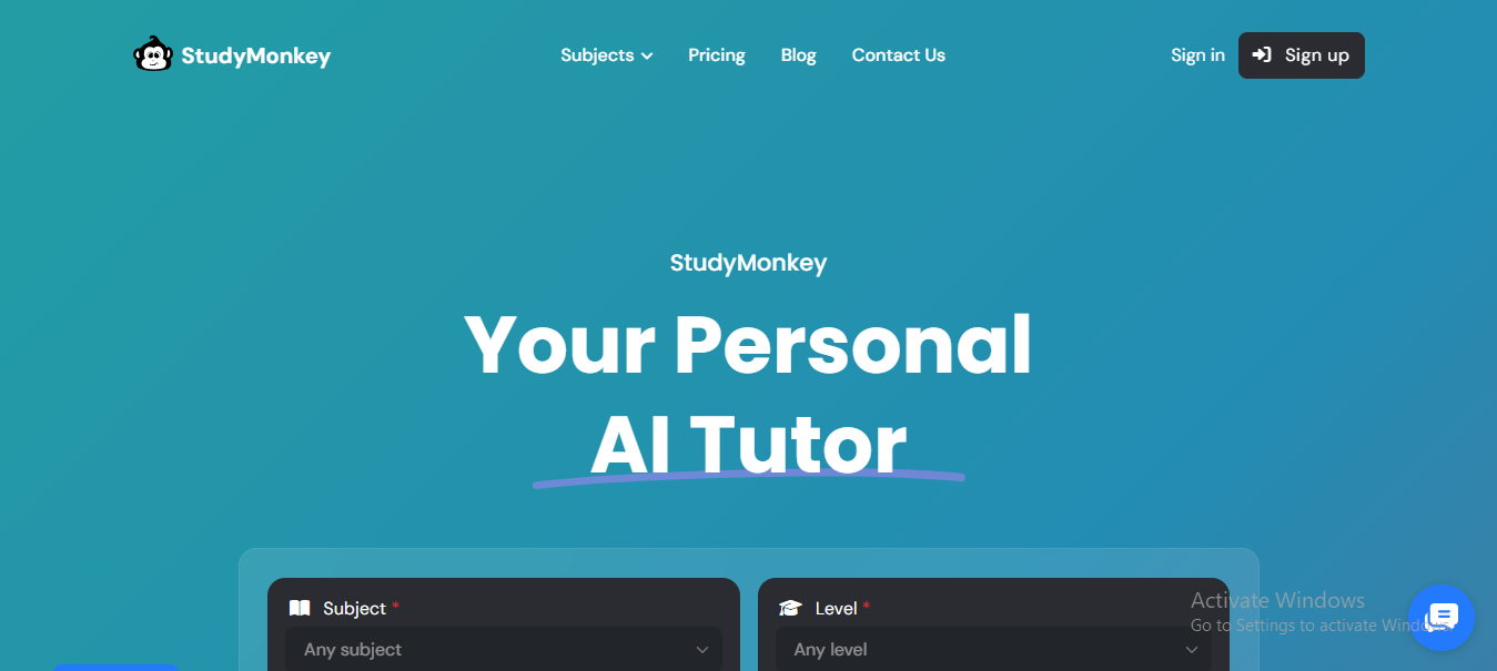 Studymonkey.AI: Personal AI Tutor