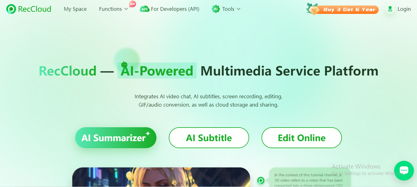 RecCloud: AI Powered Multimedia Service Platform